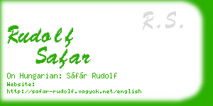 rudolf safar business card