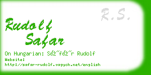rudolf safar business card